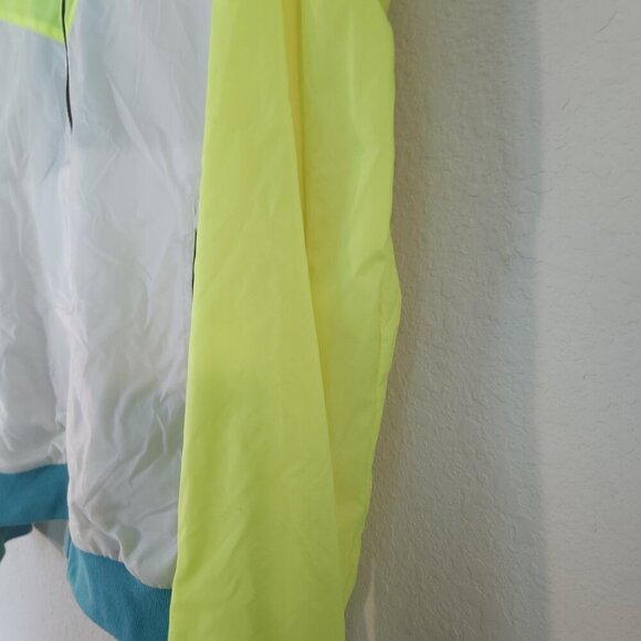 Men’s Nike Hoodie Windrunner Jacket Sz small Neon yellow blue white must have - Picture 11 of 15